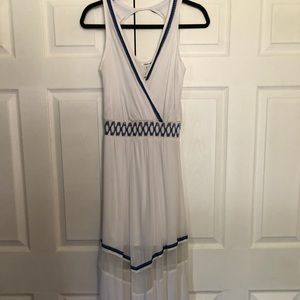 White and blue maxi dress